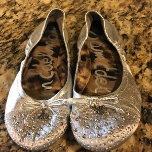 Silver Sam Edelman ballet slip ons size 2.5